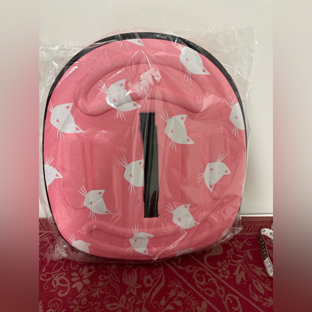 foldable EVA pet carrier with a white cat pattern top